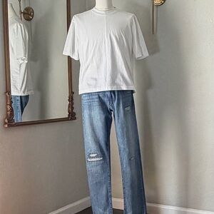 Polo Ralph Lauren Varick Slim Straight Jeans 32x32 Distressed Denim Grunge Indie